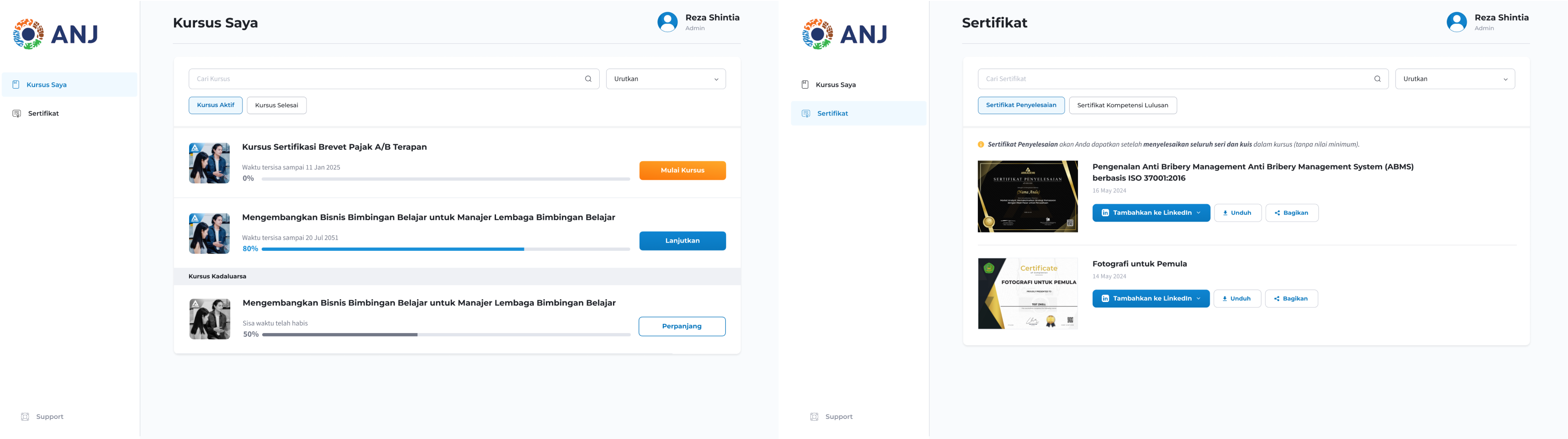 user pages