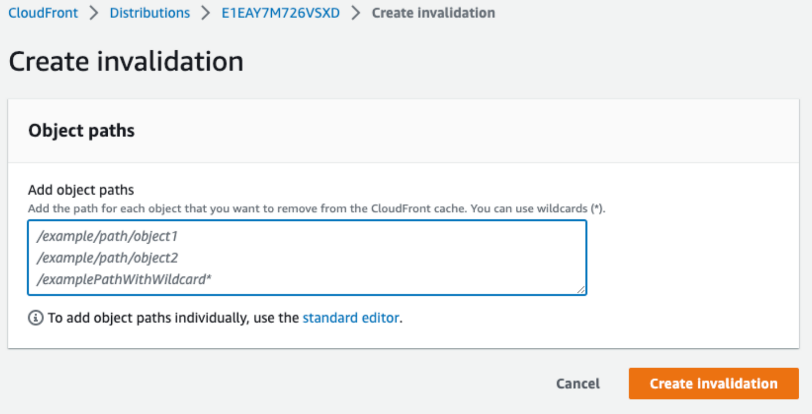 create invalidation