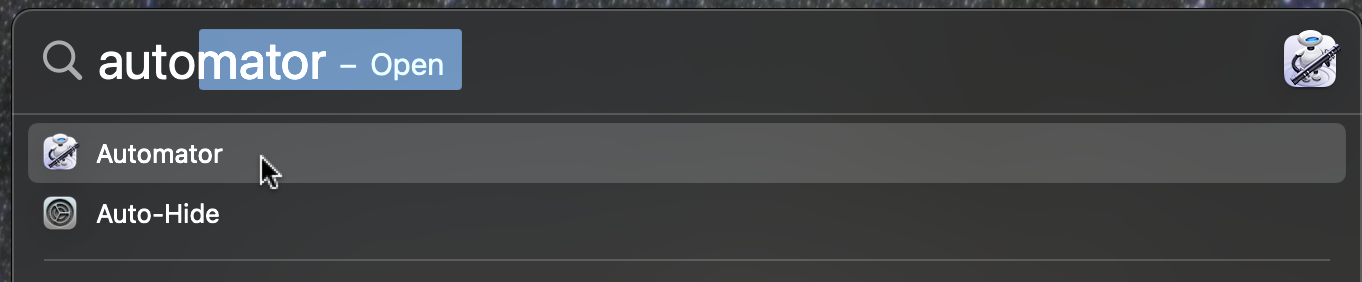 Open the Automator