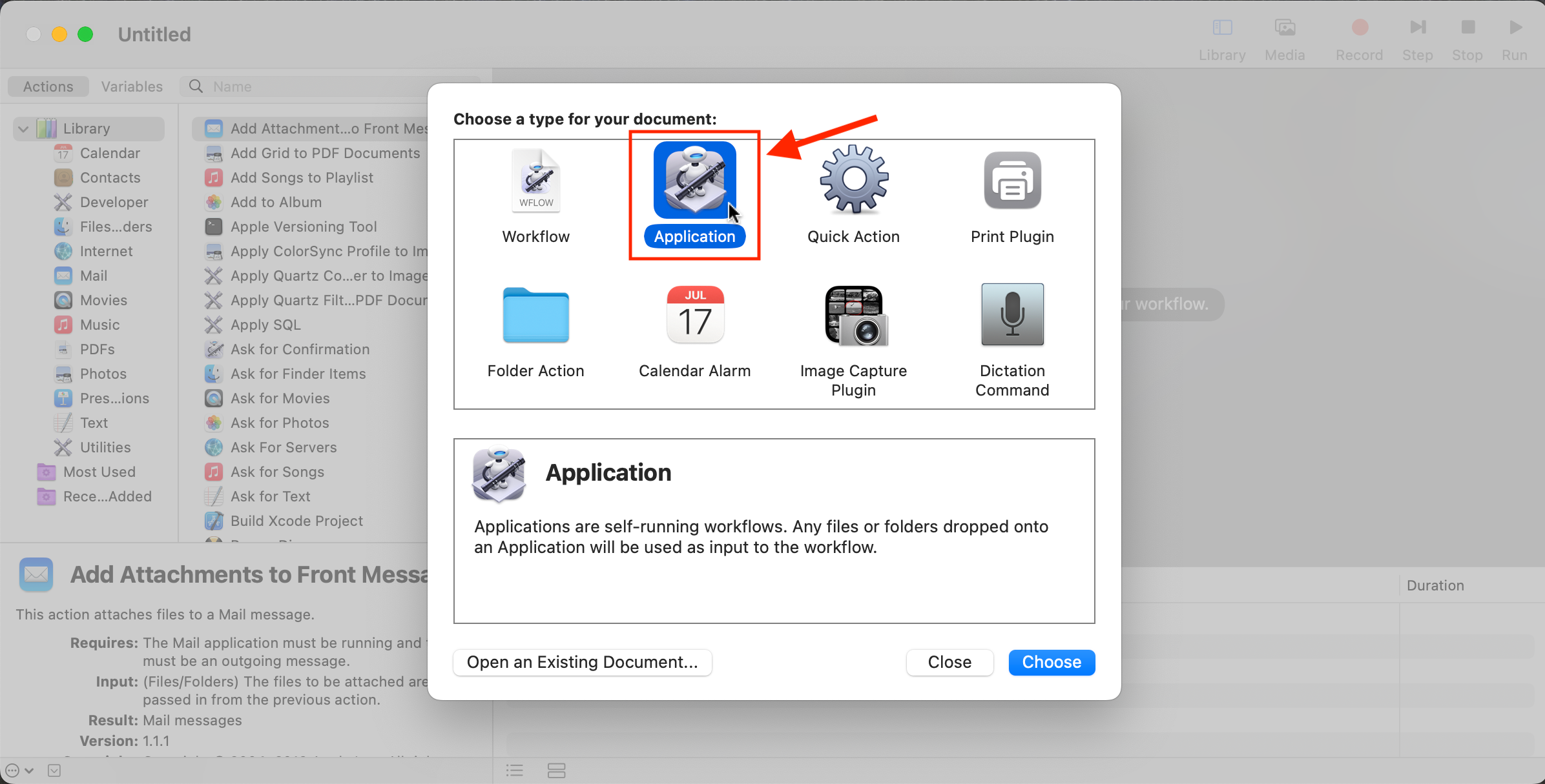 choose application